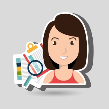 Kağıtları izole simgesi tasarım kadınlarla