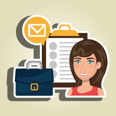 çalışan kadın izole simgesi