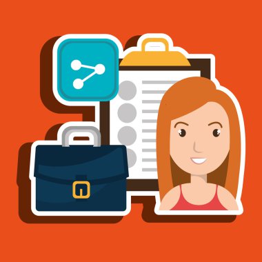 çalışan kadın izole simgesi