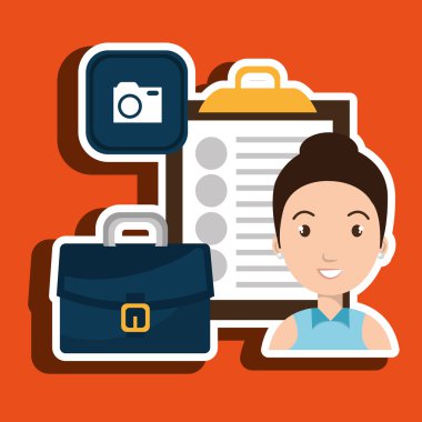 çalışan kadın izole simgesi