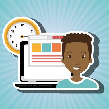 adam ve bilgisayar simgesi tasarım izole