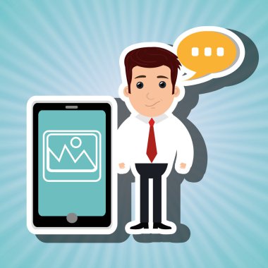 adam cep telefonu izole simgesi tasarım ile