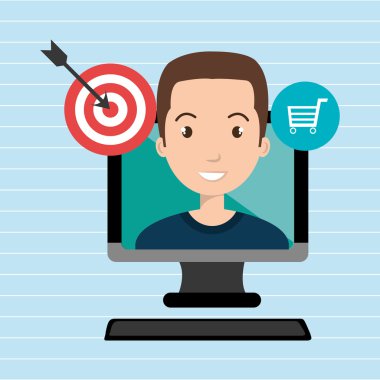 adam izole bilgisayar simgesi tasarım ile