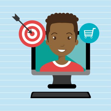 adam izole bilgisayar simgesi tasarım ile