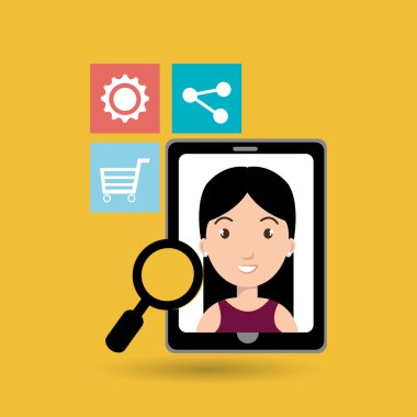 smarthphone ve insanlar izole simgesi