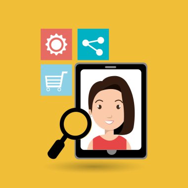 smarthphone ve insanlar izole simgesi