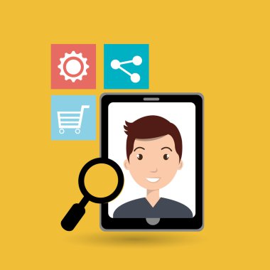 akıllı telefon olan insanlar izole simgesi