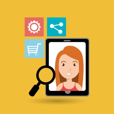 smarthphone ve insanlar izole simgesi