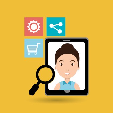 smarthphone ve insanlar izole simgesi