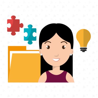 dosyaları izole simgesi tasarım kadınla