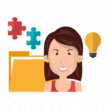 dosyaları izole simgesi tasarım kadınla