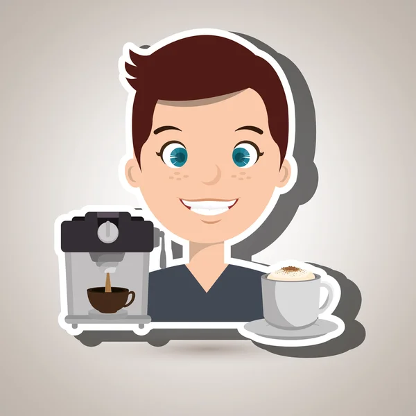 Osób i kawa ikona designu — Wektor stockowy