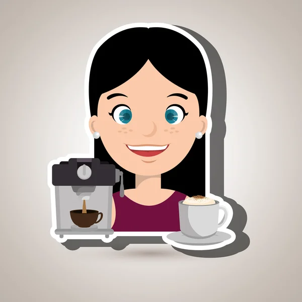 Personas y diseño icono de café — Vector de stock