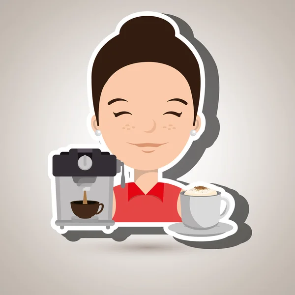 Personas y diseño icono de café — Vector de stock