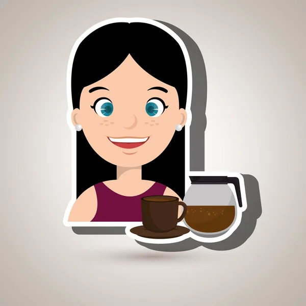 Personas y diseño icono de café — Vector de stock