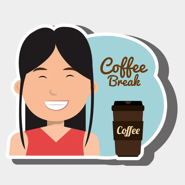 Insanlar ve kahve simgesi tasarım — Stok Vektör