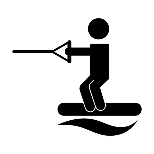 滑雪运动分离图标设计 — 图库矢量图片