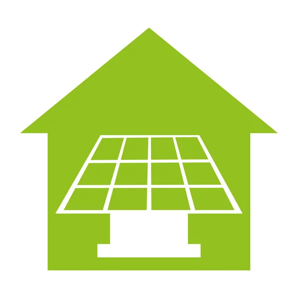 Casa con panel solar aislado icono de diseño — Archivo Imágenes Vectoriales