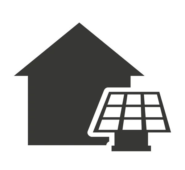 Haus mit Solarpaneel isolierte Ikone Design — Stockvektor