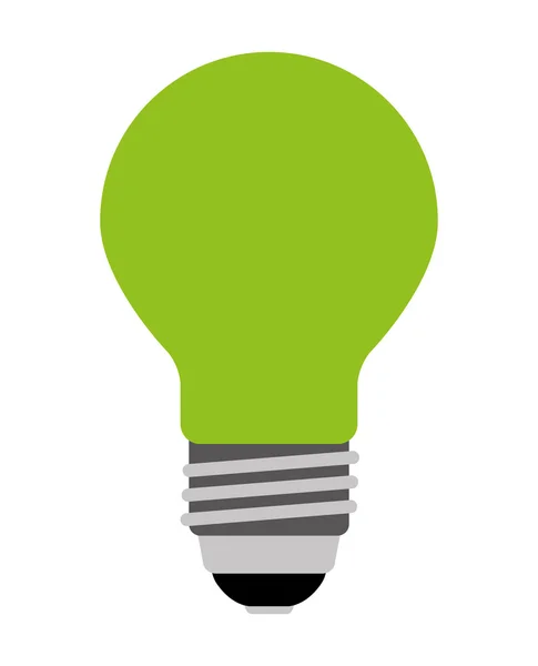 Ampul ışık yeşil izole simgesi tasarım — Stok Vektör