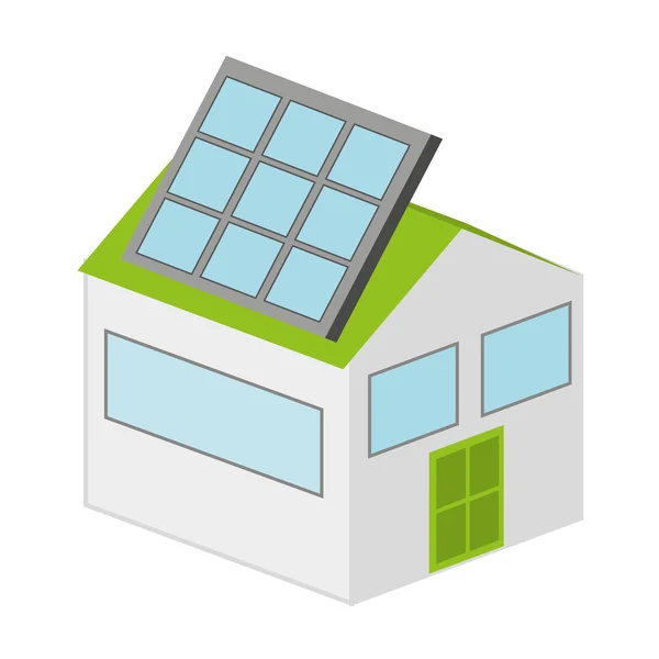 Panel solar elszigetelt ikonra design ház — Stock Vector