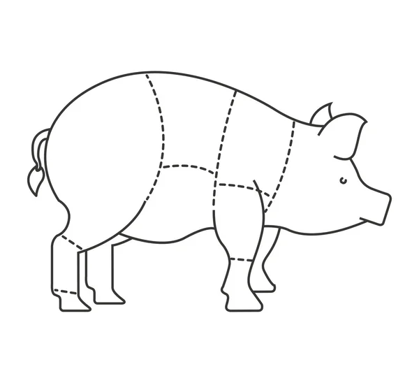 Viande de porc icône isolée design — Image vectorielle