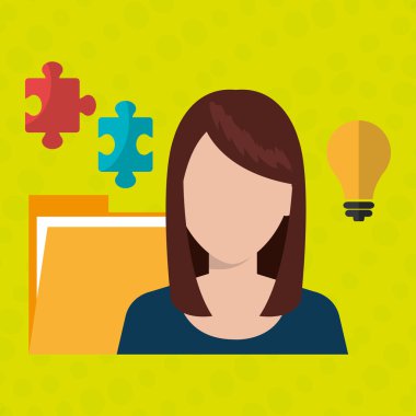 dosyaları izole simgesi tasarım kadınla