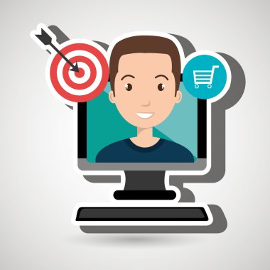 adam izole bilgisayar simgesi tasarım ile