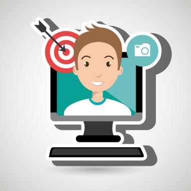 adam izole bilgisayar simgesi tasarım ile