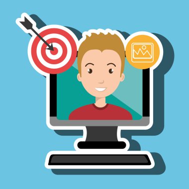 adam izole bilgisayar simgesi tasarım ile