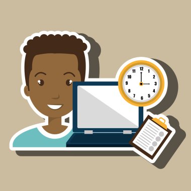 adam izole bilgisayar simgesi tasarım ile