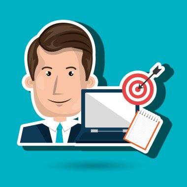 adam izole bilgisayar simgesi tasarım ile