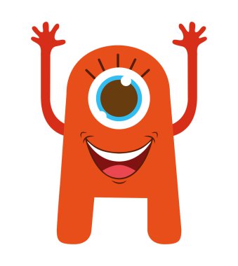 canavar çizgi film simgesi tasarım izole