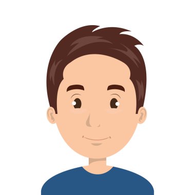 Genç adam yüz karikatür tasarım.