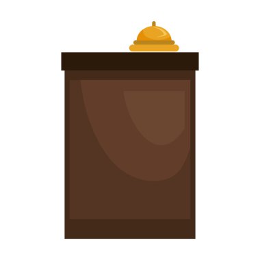 Hotel nesnesi izole düz Icon, vektör çizim.