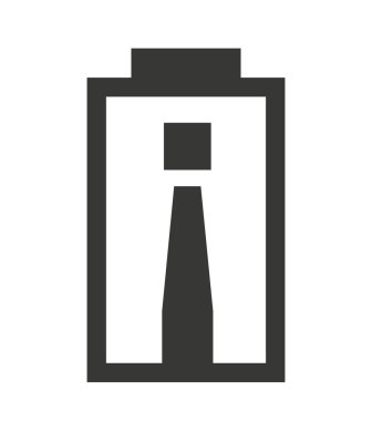 Uyarı pil durumu simgesi tasarım izole