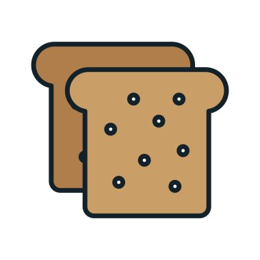 Lezzetli ve taze ekmek simgesi.