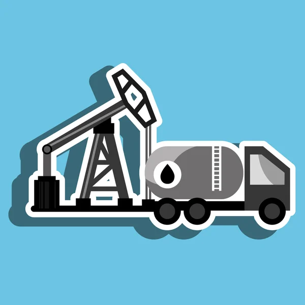 Camión con diseño icono de petróleo aislado — Vector de stock