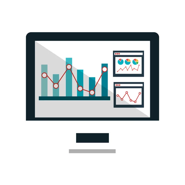 Statistiky a grafické informační ikona. — Stockový vektor