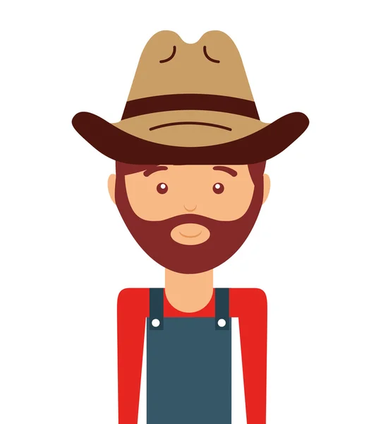 Cowboy avatar na białym tle projekt ikonę — Wektor stockowy