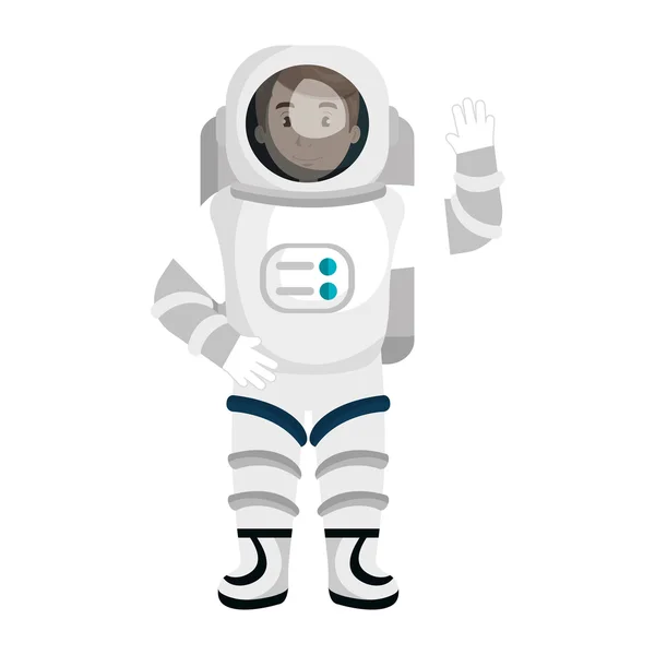 Male astronaut cartoon colorful icon. — Stock Vector