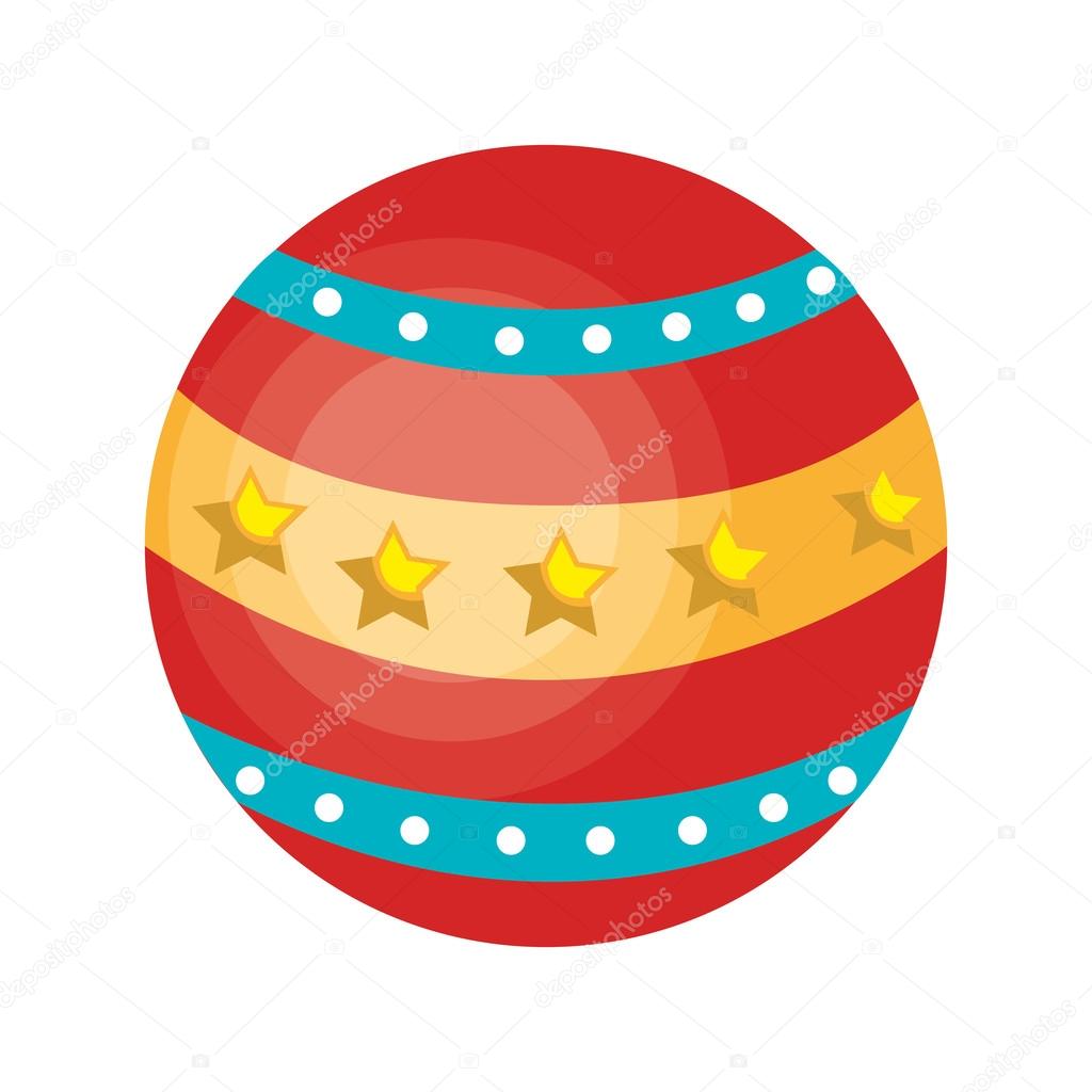 Circus ball colorful isolated flat icon. Stock Illustration by