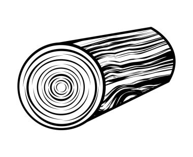 ahşap gövde simgesi tasarım izole