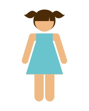 Kız avatar izole simgesi