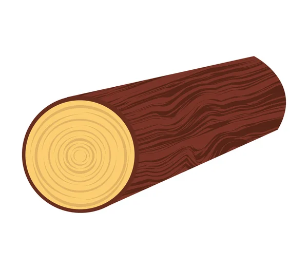 Tronco de madera aislado icono diseño — Vector de stock