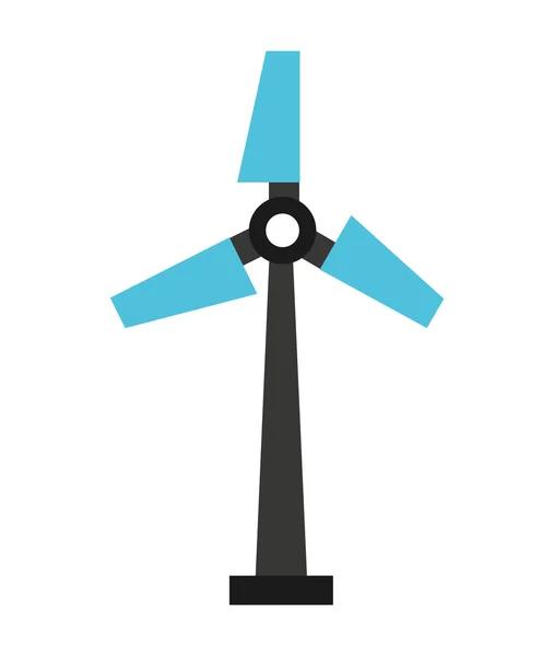 Windmolen silhouet geïsoleerd pictogram ontwerp — Stockvector