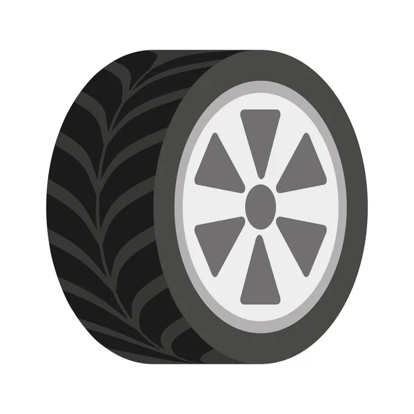 Rueda coche aislado icono de diseño — Vector de stock