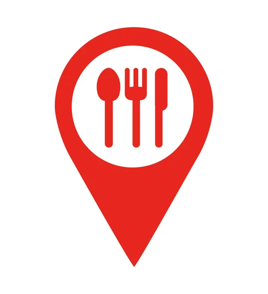 Restaurant location pin  isolated icon design — Stock Vector