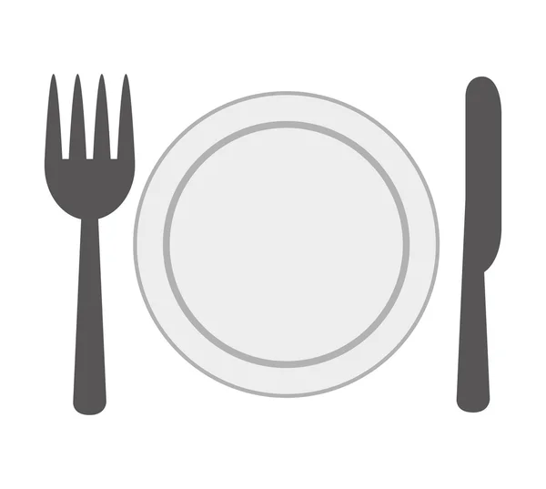 Dish and cutlery isolated icon design — Stock Vector