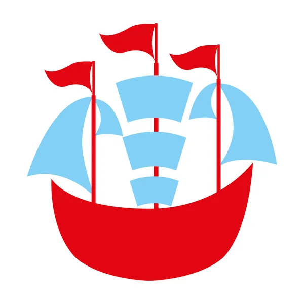 Boat toy isolated icon design — Stock Vector
